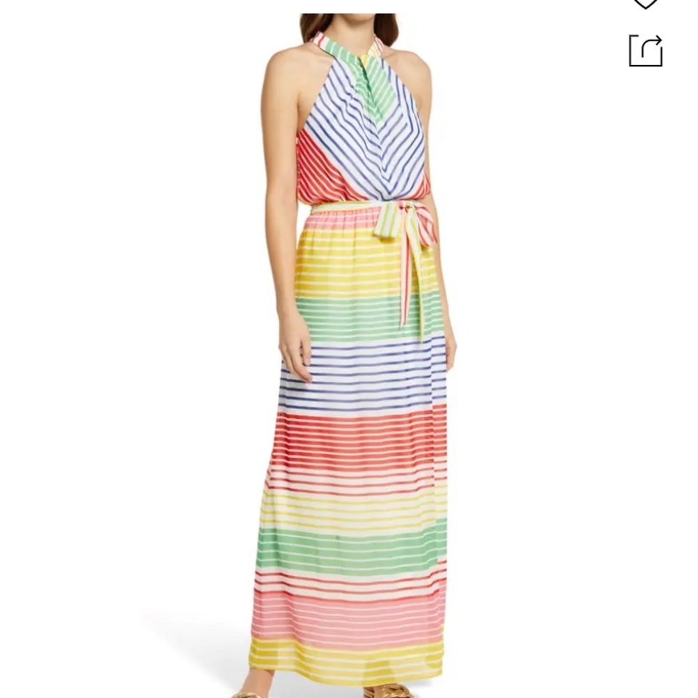 NWT Julia Jordan Striped Halter Dress